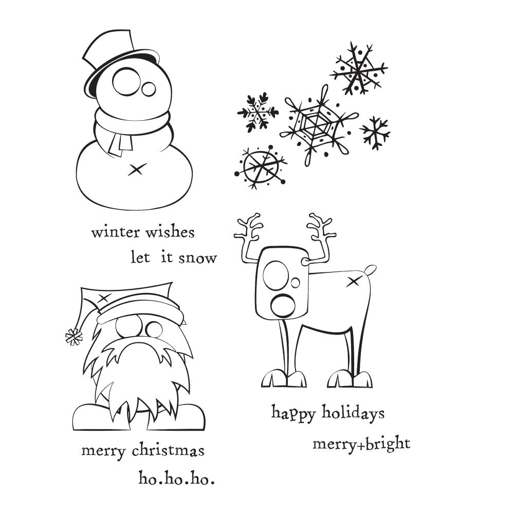 Tim Holtz Cling Rubber Stamps MERRY MISFITS CMS387