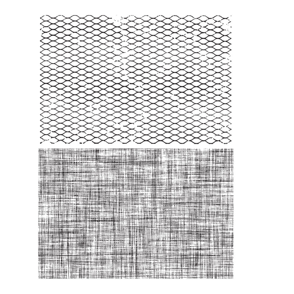 Tim Holtz Cling Rubber Stamps MESH AND LINEN CMS221