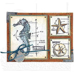 Tim Holtz Cling Rubber Stamps MINI BLUEPRINTS CMS196 seahorse