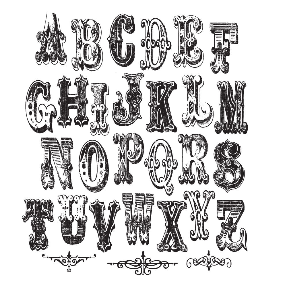 Tim Holtz Cling Rubber Stamps MINI CIRQUE ALPHABET CMS079