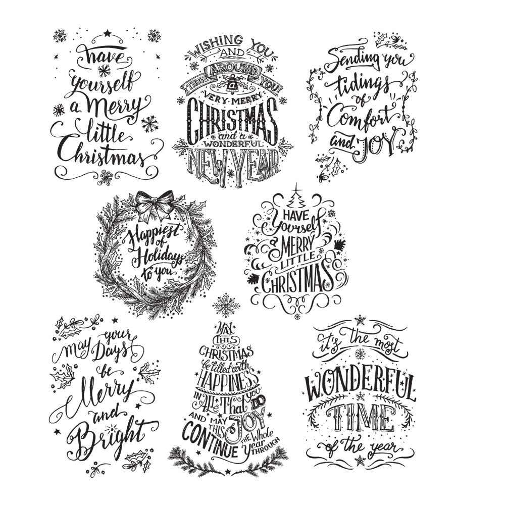 Tim Holtz Cling Rubber Stamps MINI DOODLE GREETINGS CMS287