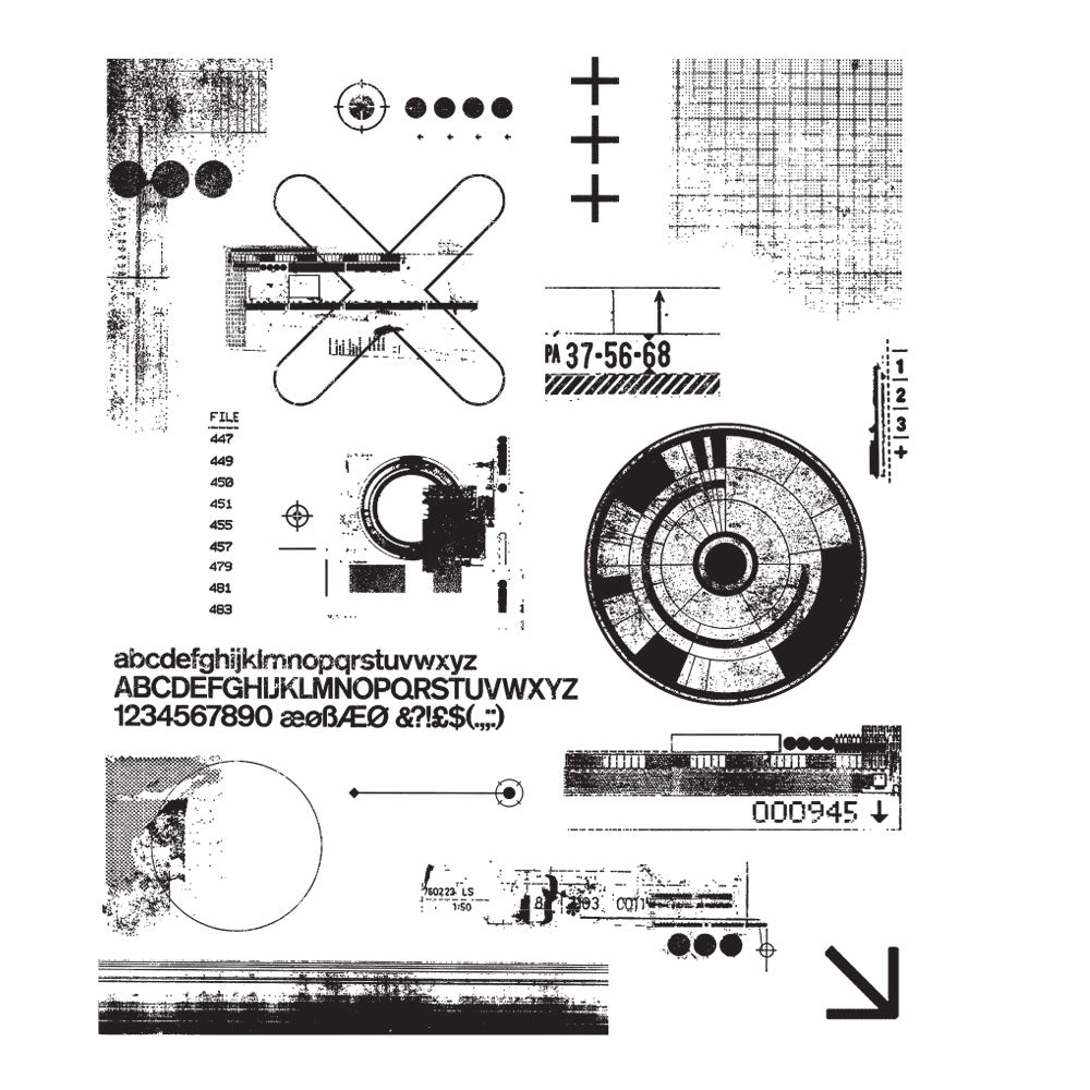 Tim Holtz Cling Rubber Stamps MINI GLITCH CMS405