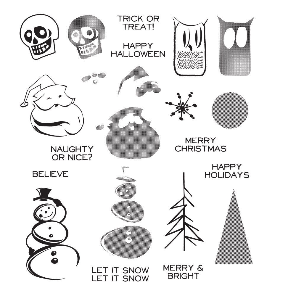Tim Holtz Cling Rubber Stamps MINI HALFTONES CMS239