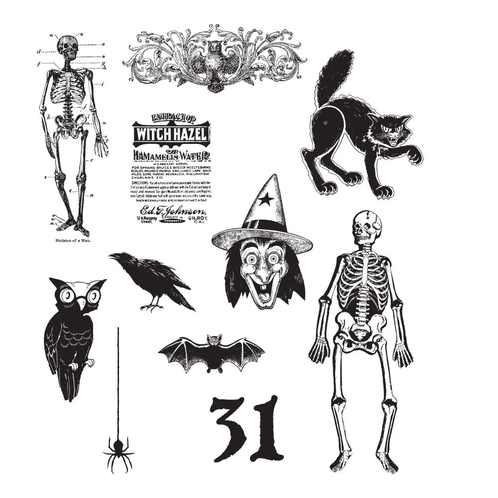Tim Holtz Cling Rubber Stamps MINI HALLOWEEN 2 TWO CMS113