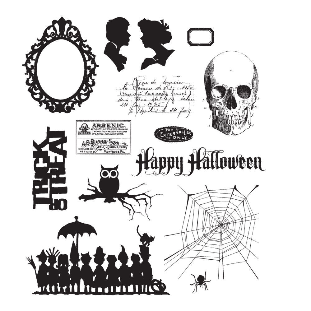 Tim Holtz Cling Rubber Stamps  MINI HALLOWEEN 3 CMS140
