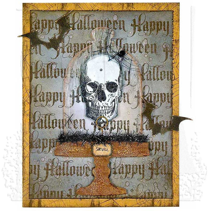 Tim Holtz Cling Rubber Stamps MINI HALLOWEEN 3 CMS140 skull
