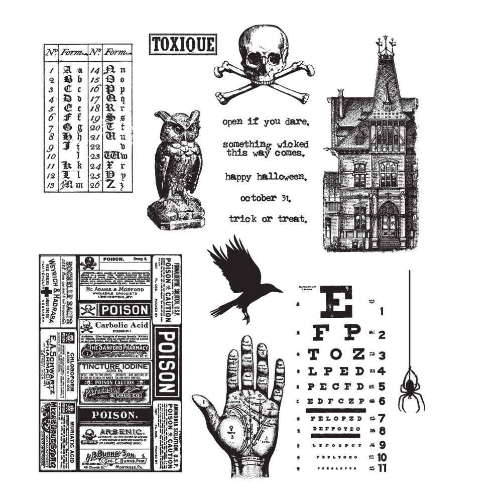 Tim Holtz Cling Rubber Stamps MINI HALLOWEEN #5 CMS275
