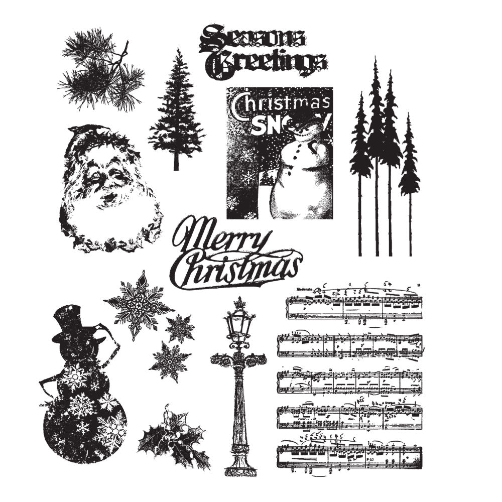 Tim Holtz Cling Rubber Stamps MINI HOLIDAYS 2 cms096