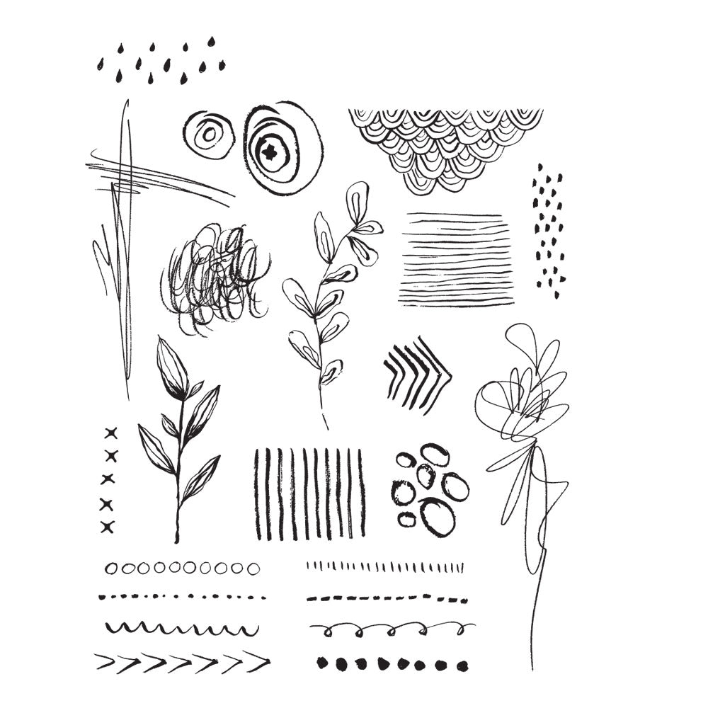 Tim Holtz Cling Rubber Stamps MINI MEDIA MARKS CMS364