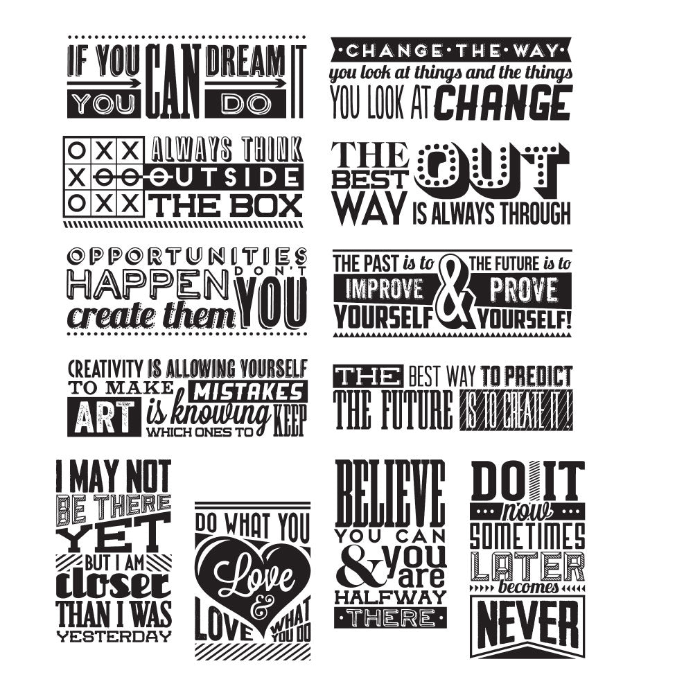 Tim Holtz Cling Rubber Stamps MINI MOTIVATION CMS292