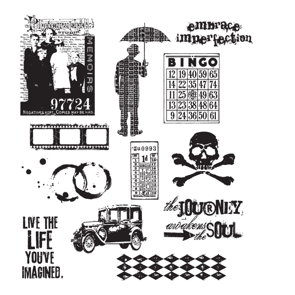 Tim Holtz Cling Rubber Stamps MINI MUSE CMS063