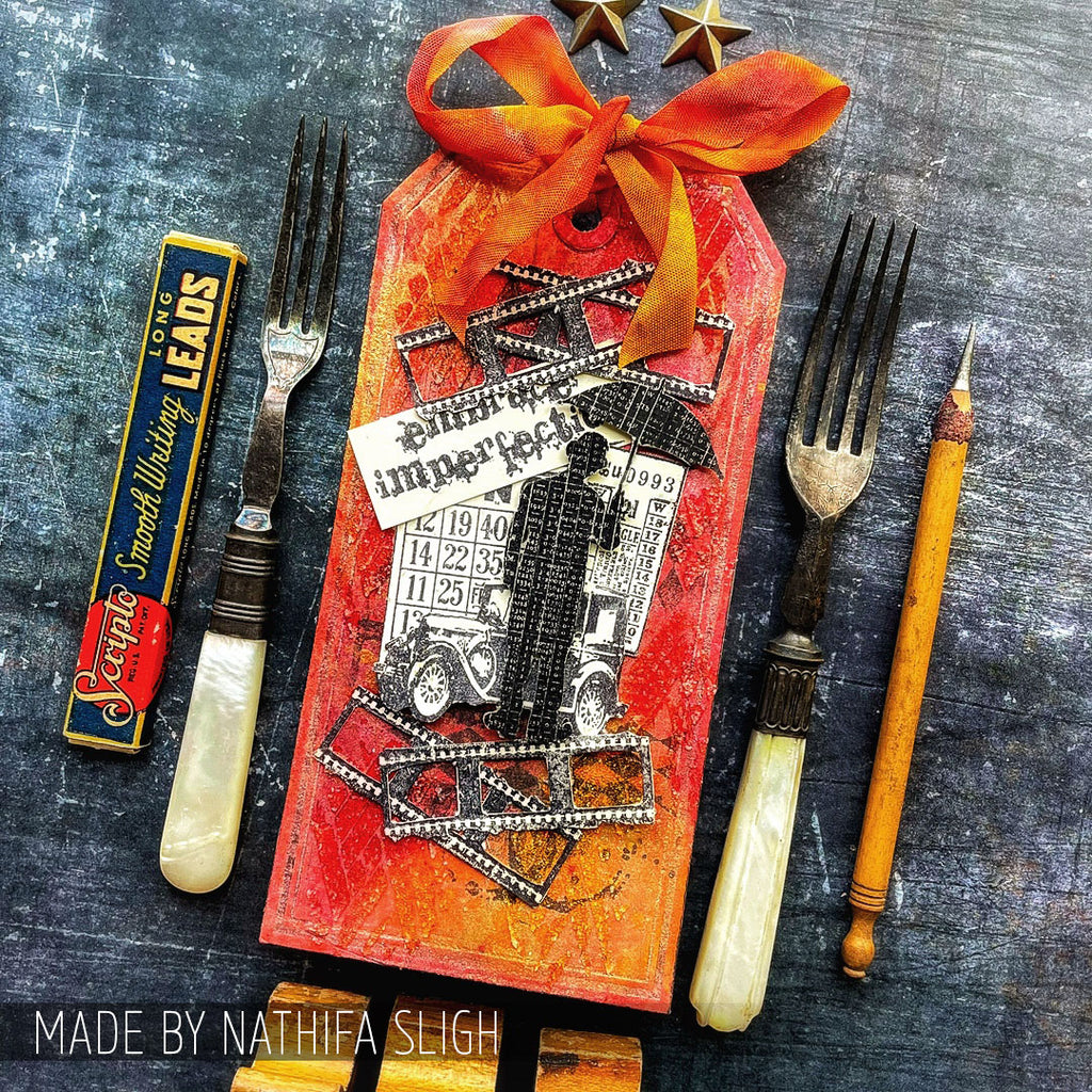 Tim Holtz Cling Rubber Stamps MINI MUSE CMS063 tag