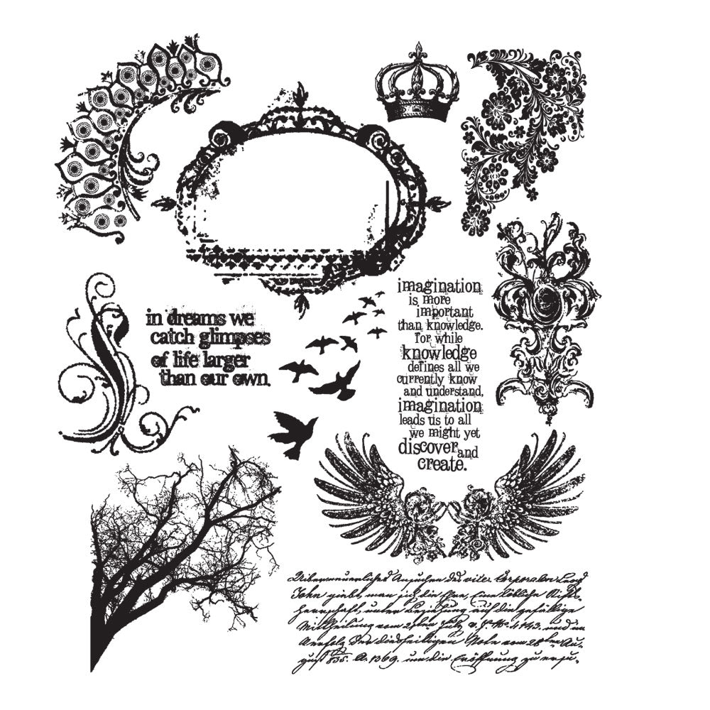Tim Holtz Cling Rubber Stamps MINI ORNATES CMS064