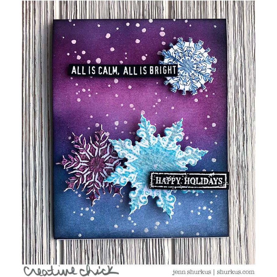 Tim Holtz Cling Rubber Stamps MINI SWIRLY SNOWFLAKES CMS320 holidays