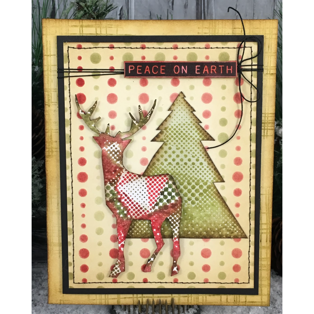 Tim Holtz Cling Rubber Stamps MODERN CHRISTMAS CMS388 tree