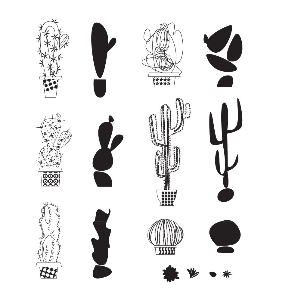 Tim Holtz Cling Rubber Stamps MOD CACTUS CMS431
