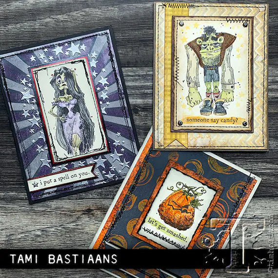 Tim Holtz Cling Rubber Stamps MONSTER REUNION CMS381 halloween