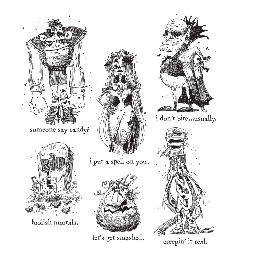 Tim Holtz Cling Rubber Stamps MONSTER REUNION CMS381