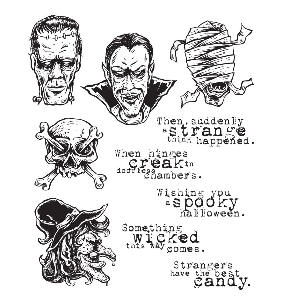 Tim Holtz Cling Rubber Stamps MONSTROUS CMS307