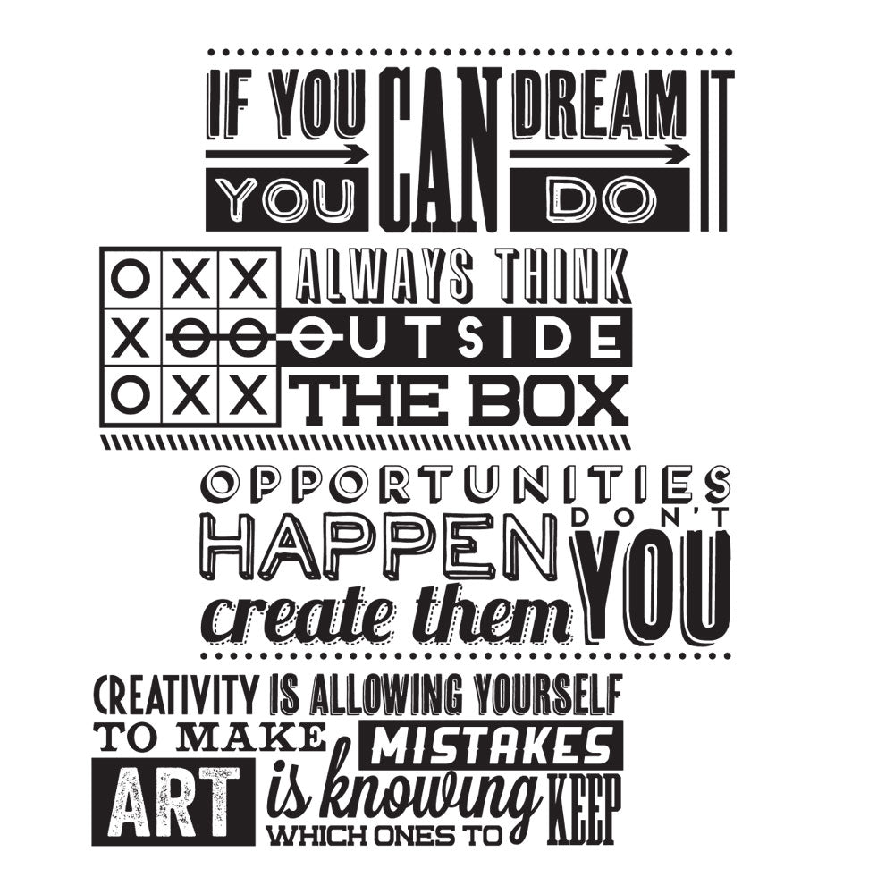 Tim Holtz Cling Rubber Stamps MOTIVATION 1 CMS289