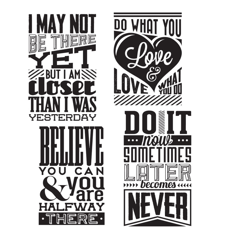 Tim Holtz Cling Rubber Stamps MOTIVATION 3 CMS291