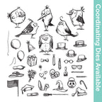 Tim Holtz Cling Rubber Stamps Mini Bird Crazy and Things cms250