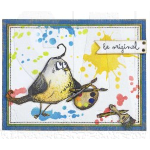 Tim Holtz Cling Rubber Stamps Mini Bird Crazy and Things cms250
