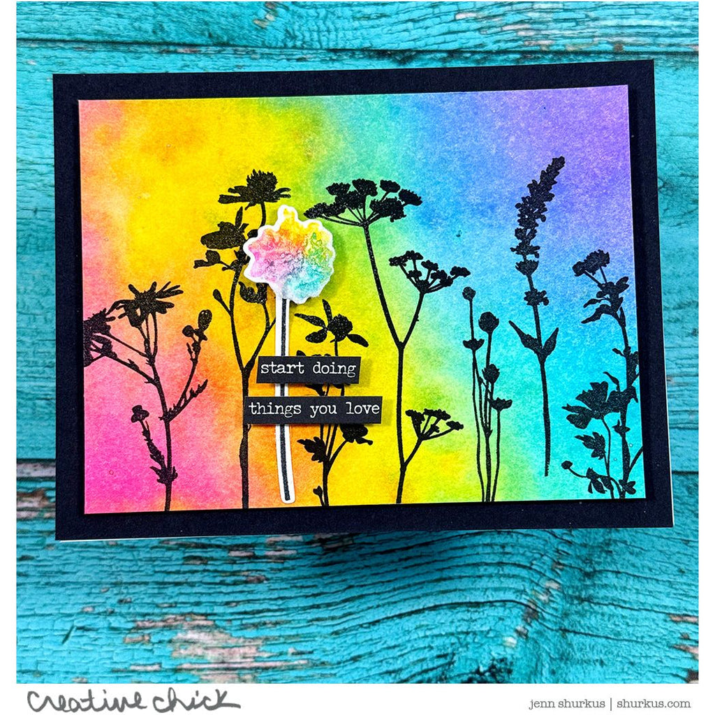 Tim Holtz Cling Rubber Stamps Mini Bouquet cms269 ink blended