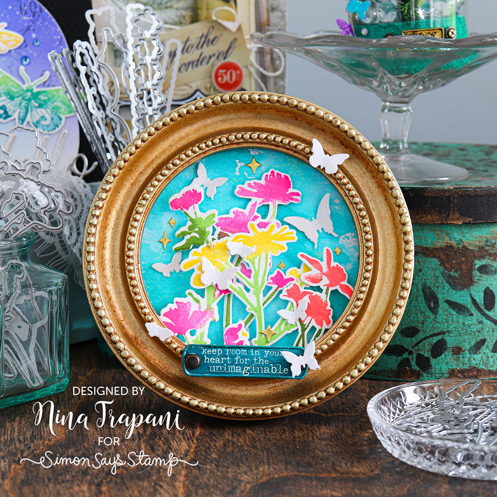 Tim Holtz Cling Rubber Stamps Mini Bouquet cms269 round