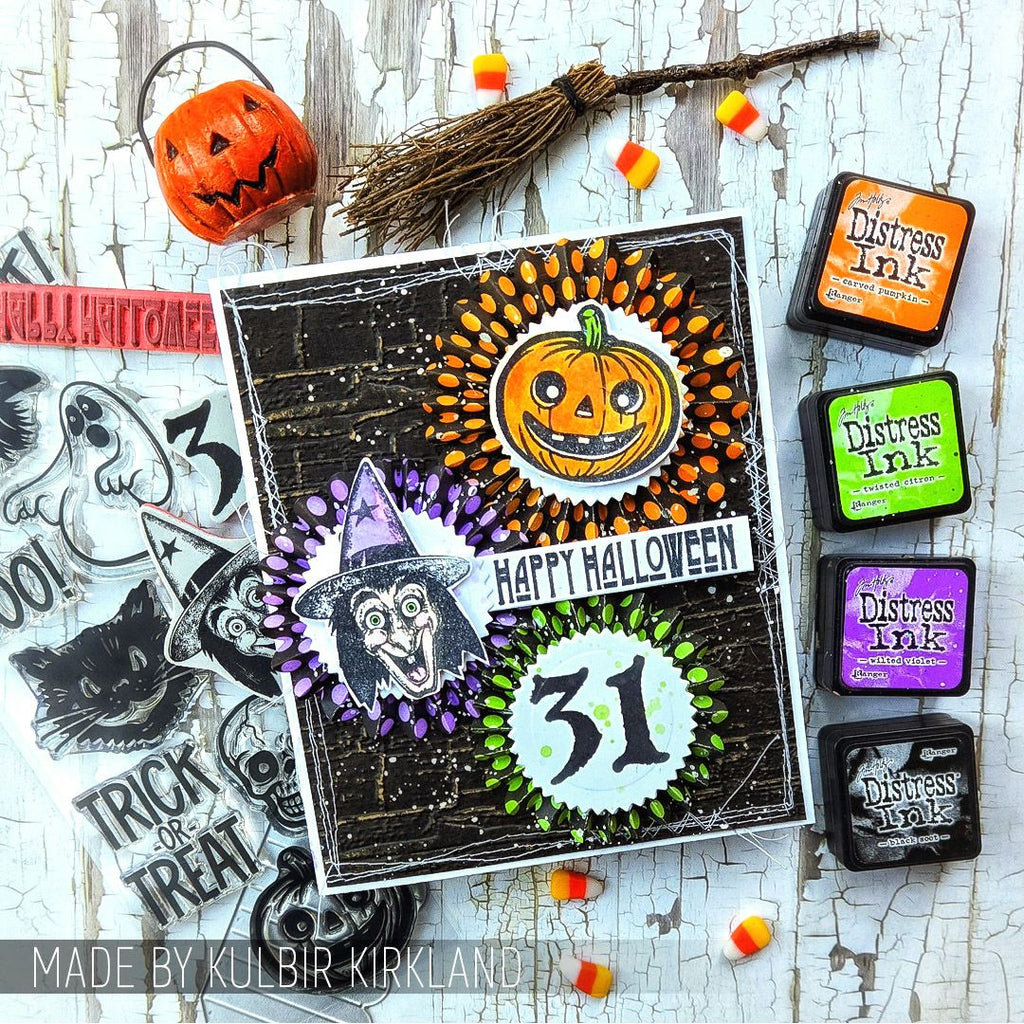 Tim Holtz Cling Rubber Stamps Mini Halloween 2 cms113 happy halloween
