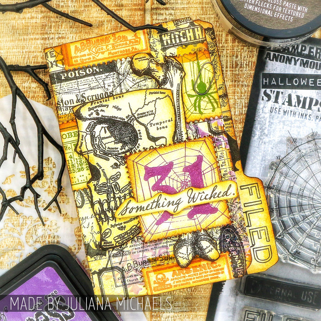 Tim Holtz Cling Rubber Stamps Mini Halloween 2 cms113 wicked