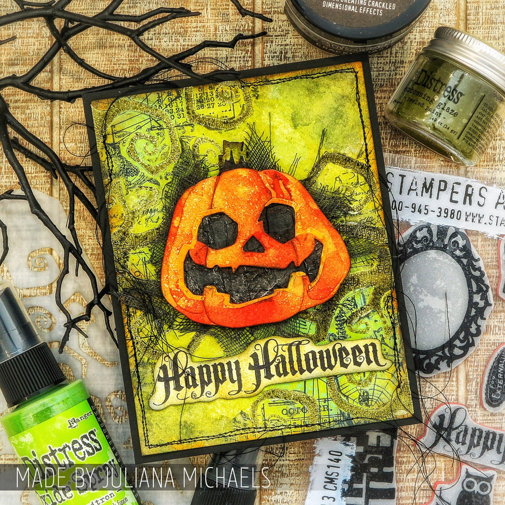 Tim Holtz Cling Rubber Stamps Mini Halloween 3 cms140 jack o lantern