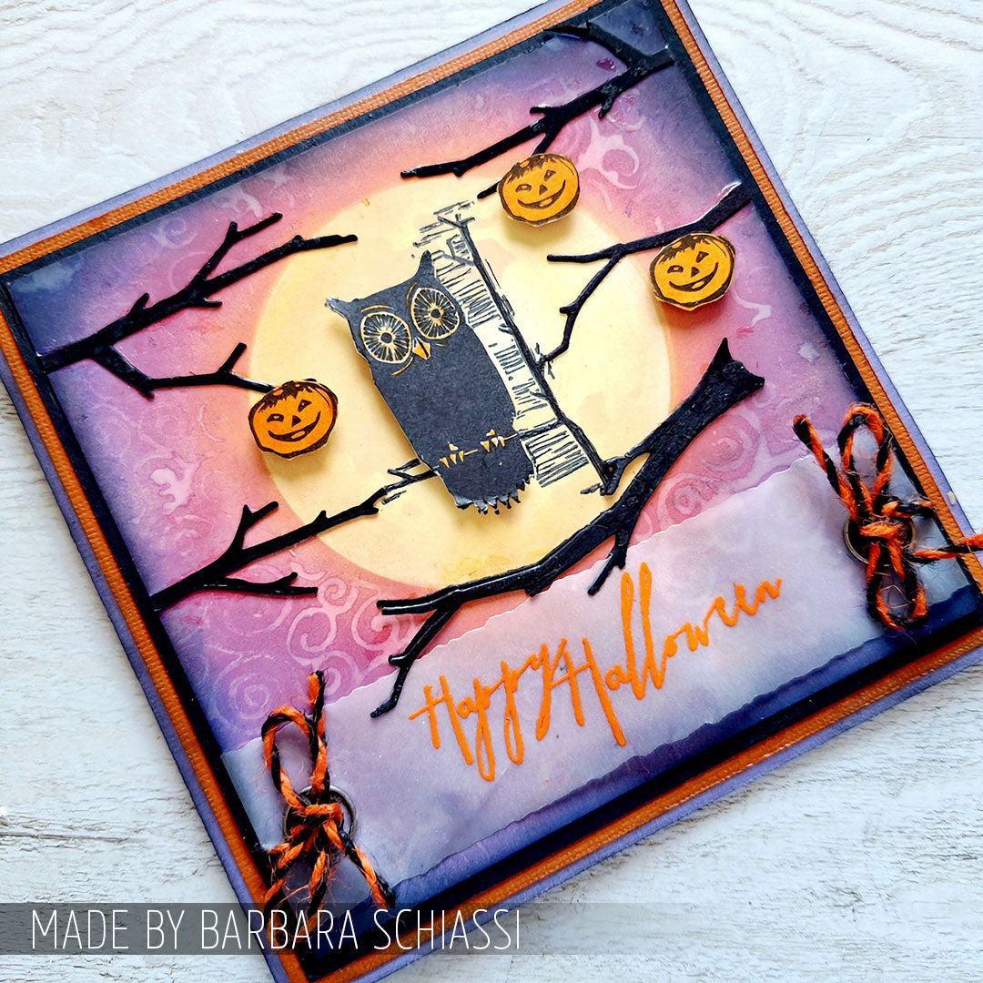 Tim Holtz Cling Rubber Stamps Mini Halloween 4 CMS198 happy halloween owl card barbara schiassi