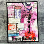 Tim Holtz Cling Rubber Stamps Mini Halloween cms093 watercolor