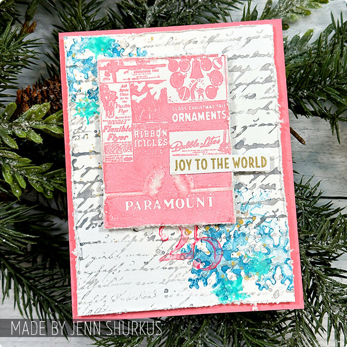 Tim Holtz Cling Rubber Stamps Mini Holidays cms066 joy to the world