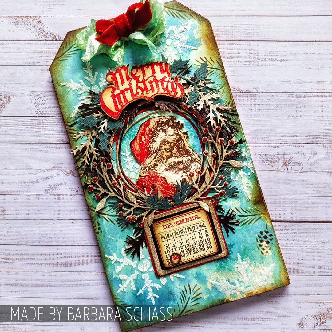 Tim Holtz Cling Rubber Stamps Mini Holidays cms066 tag