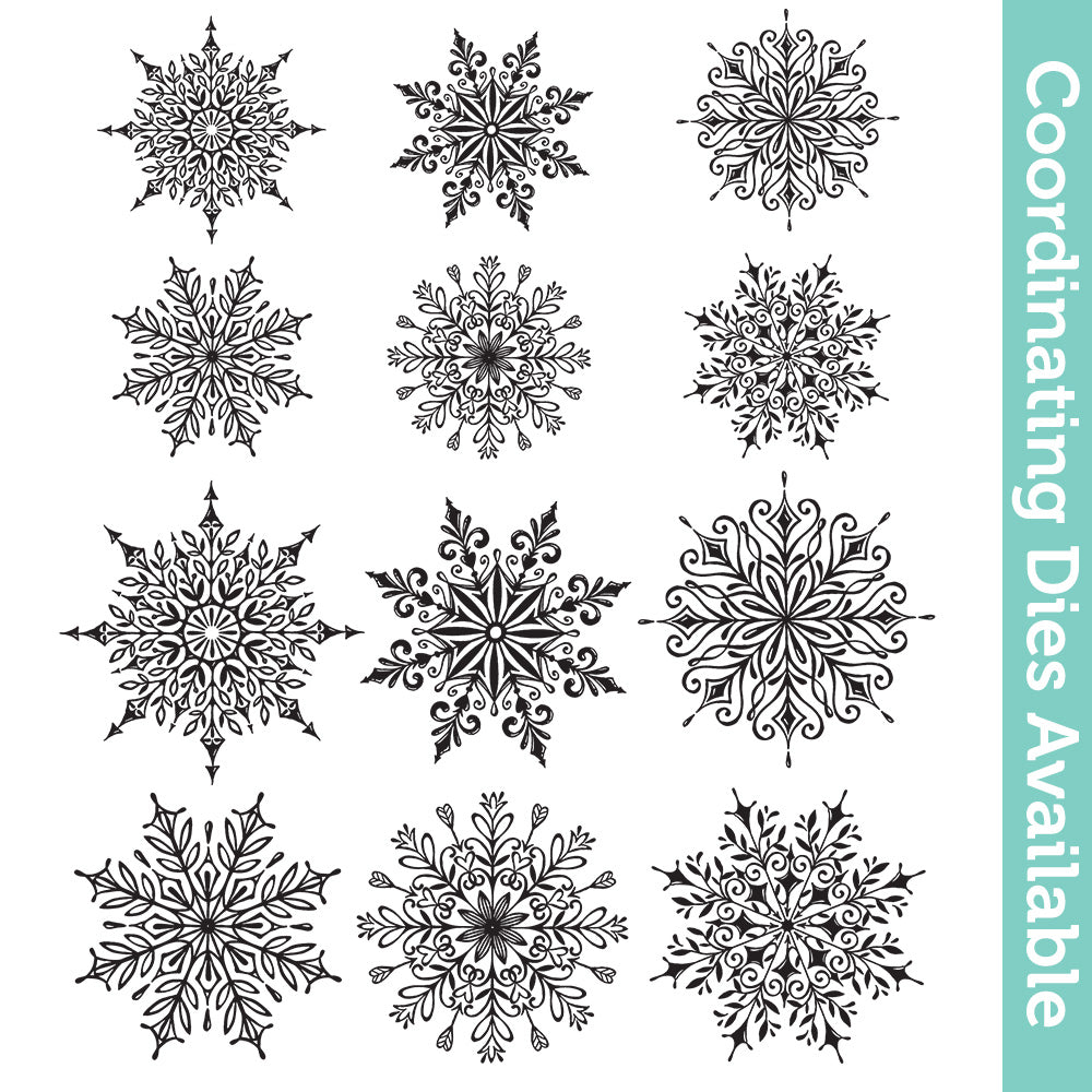 Tim Holtz Cling Rubber Stamps Mini Swirly Snowflakes cms320