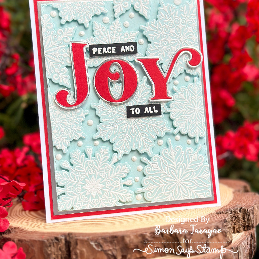 Tim Holtz Cling Rubber Stamps Mini Swirly Snowflakes cms320 peace and joy to all card barbara tarayao