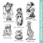 Tim Holtz Cling Rubber Stamps Monster Reunion cms381