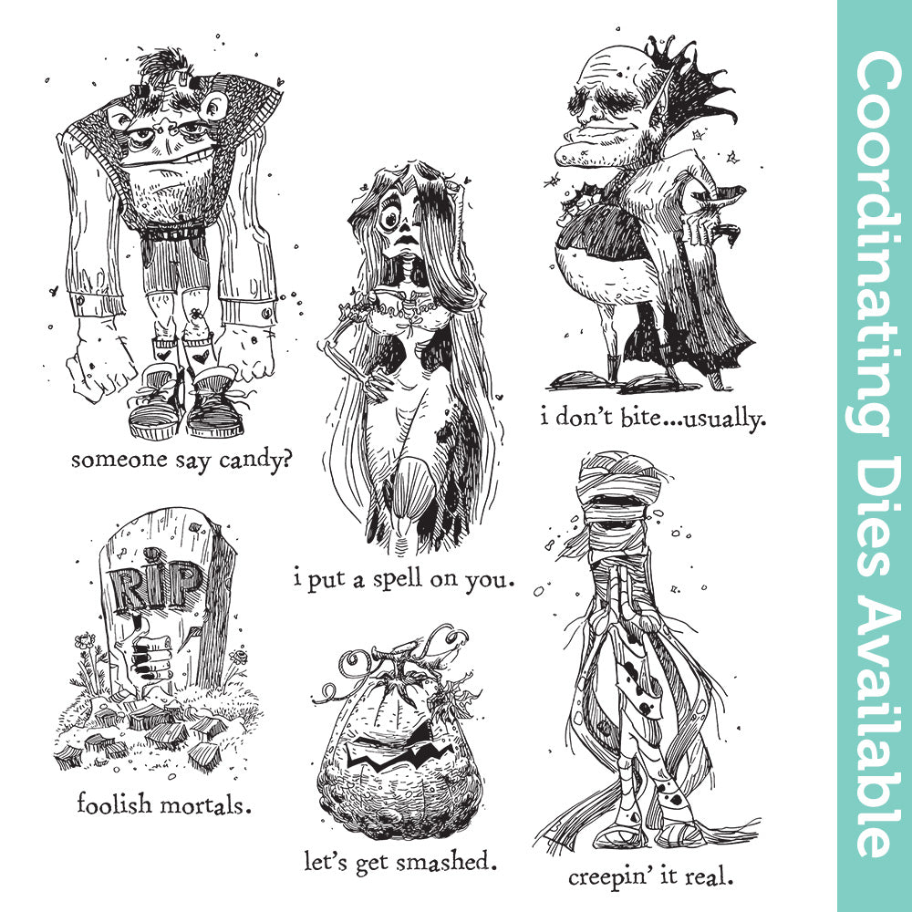 Tim Holtz Cling Rubber Stamps Monster Reunion cms381