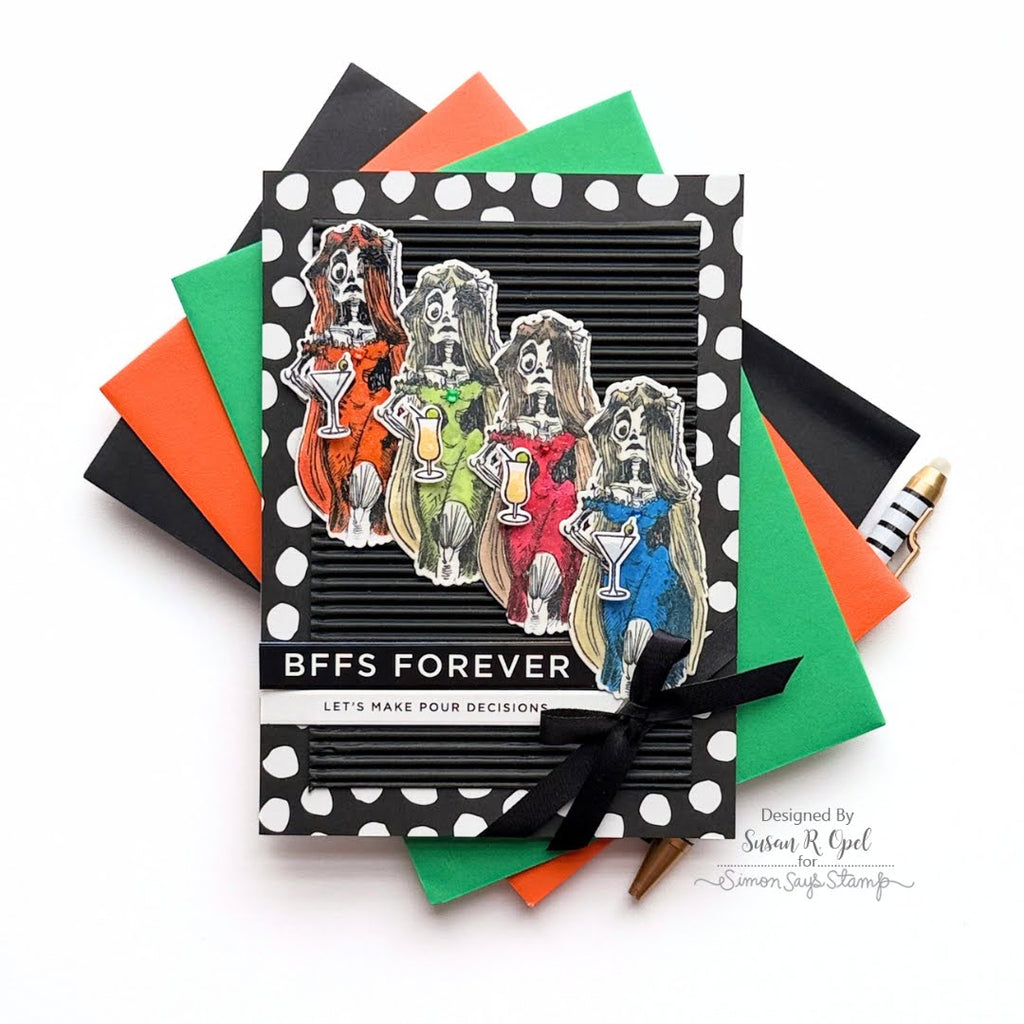 Tim Holtz Cling Rubber Stamps Monster Reunion cms381 bffs forever card susan opel