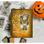 Tim Holtz Cling Rubber Stamps Monster Reunion cms381 candy monster card