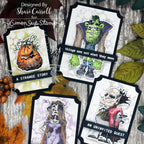 Tim Holtz Cling Rubber Stamps Monster Reunion cms381 monster halloween cards shari carroll
