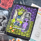 Tim Holtz Cling Rubber Stamps Monster Reunion cms381 someone say candy halloween card richele christensen