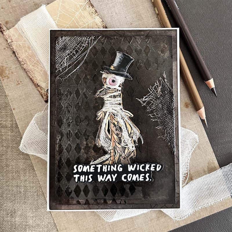 Tim Holtz Cling Rubber Stamps Monster Reunion cms381 something wicked this way comes card