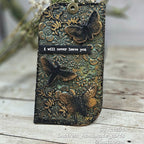 Tim Holtz Cling Rubber Stamps Moth Study cms436 copper embossed tag