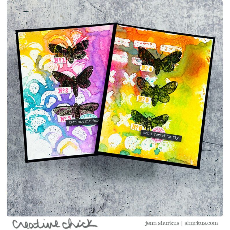 Tim Holtz Cling Rubber Stamps Moth Study cms436 don't forget to fly jenn shurkus