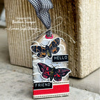Tim Holtz Cling Rubber Stamps Moth Study cms436 hello friend red ribbon black white plaid tag barbara tarayao