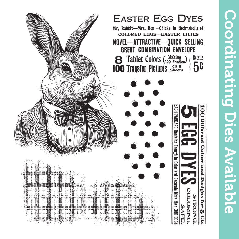 Tim Holtz Cling Rubber Stamps Mr. Rabbit cms478