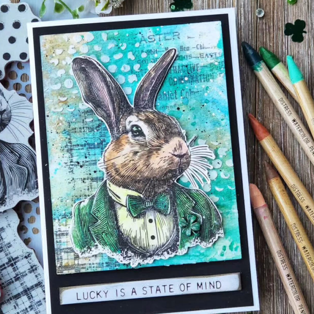 Tim Holtz Cling Rubber Stamps Mr. Rabbit cms478 St. Patty